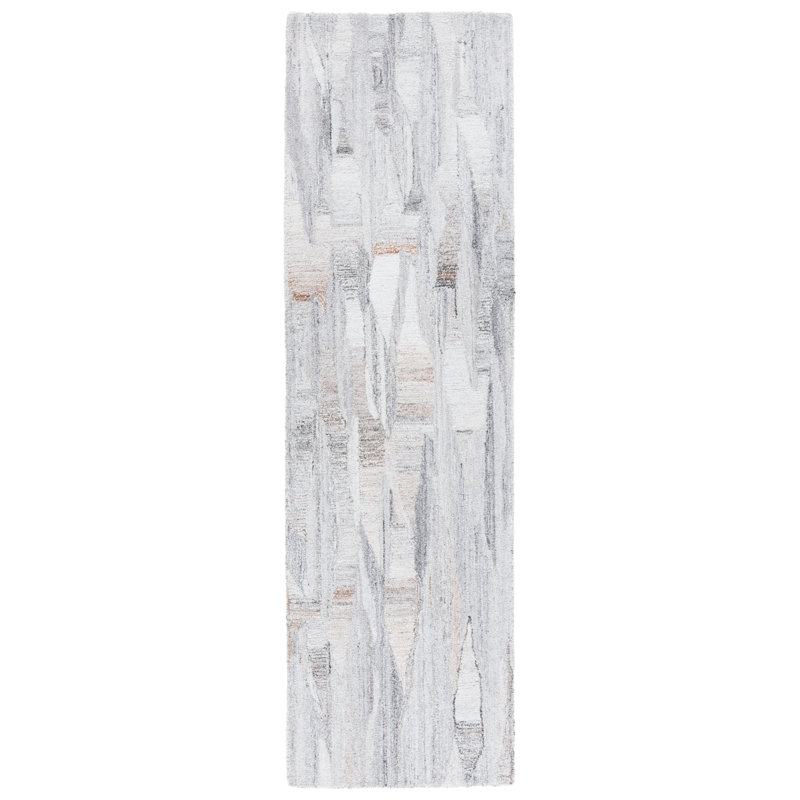 Raashid Abstract Hand Tufted Performance Abstract Rug, Runner 2'3" x 8'