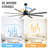 Industrial Dc Motor Ceiling Fan No Light, Large Ceiling Fan With 8 Reversible Blades, 3 Downrods, 6-Speed Remote Control, Home Or Commercial Ceiling Fans For Porch/Garage/Shop-230356809-230356811-230356813