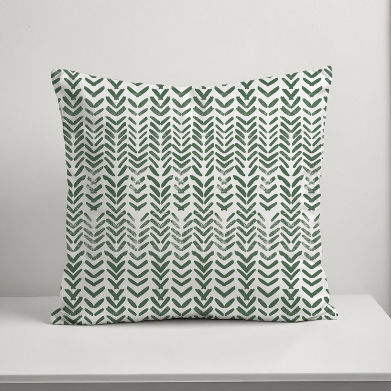 Outdoor Reversible Throw Pillow, Green, 18" x 18"
