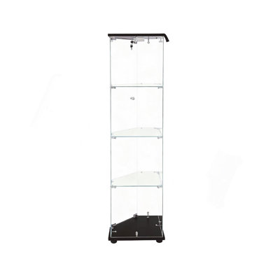 Tempered glass five-sided display cabinet,corner cabinet,liquor cabinet,with running lights,with locks,bottom equipped Adjustable foot,for various floors,living room,corridor,office