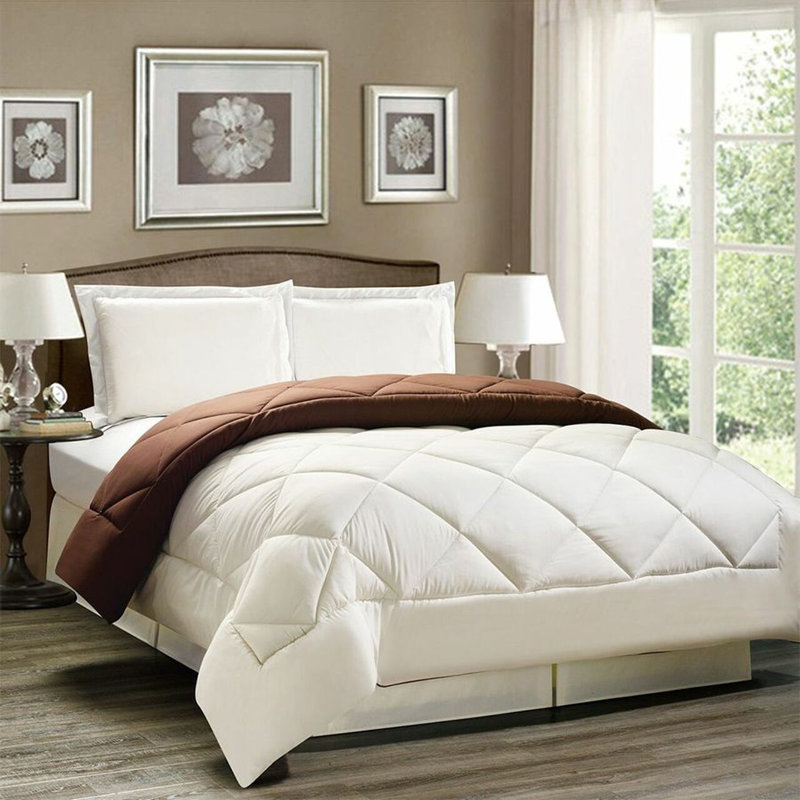 11513 Box Stitch Comforter, Gray, King Comforter + 2 Shams