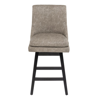 Lark Manor™ Counter Stools,26"360 Free Swivel Counter Height Bar Stools With High Back For Bar And Kitchen Island,Set Of 1,PU Leather