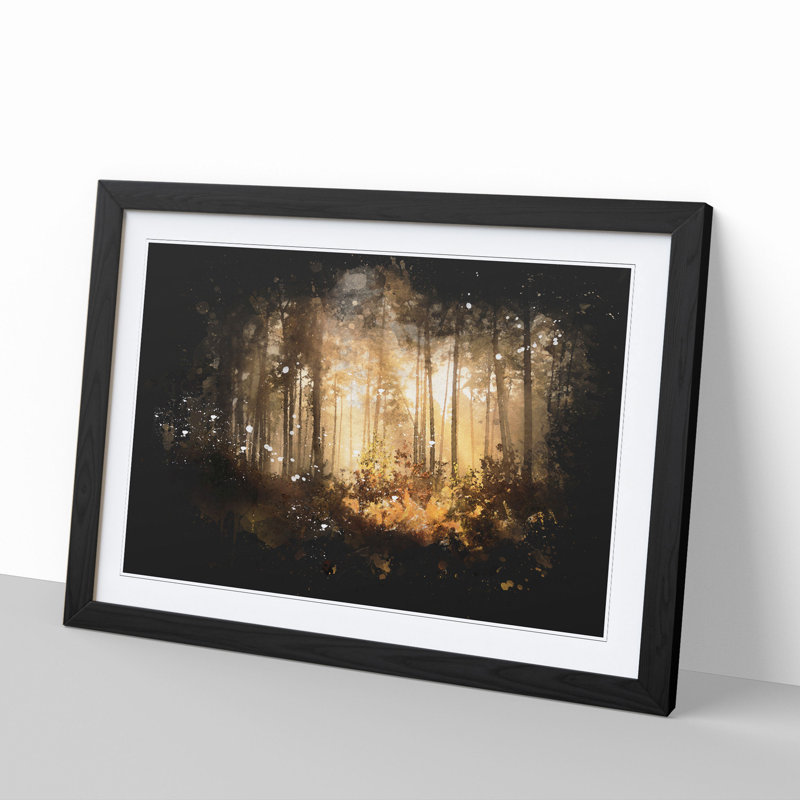 Autumn Forest Vol.2 Paint Splash - Picture Frame Graphic Art, 48cm H x 65cm W x 2cm D, Black