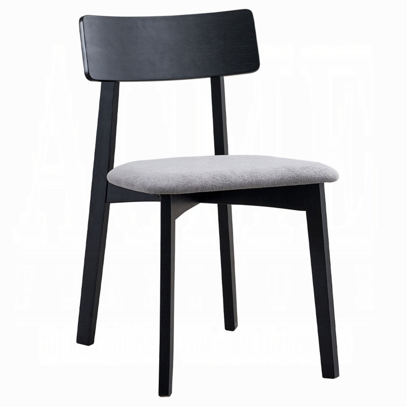 Ensemble de 2 chaises d'appoint Rory, dossier bas, noir scandinave