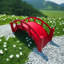 Pont de jardin miniature japonais rouge 25 pouces