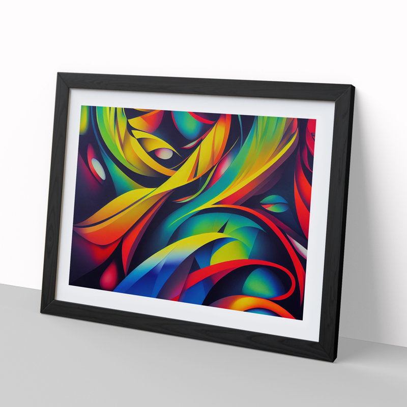 Graffiti Vol.6 - Single Picture Frame Painting, 46cm H x 64cm W x 2cm D, Black