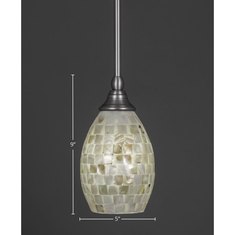 Mini-luminaire suspendu à tige, Nickel brossé