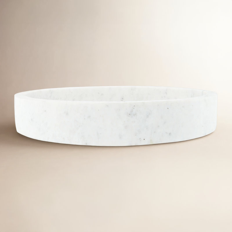Genelda Marble Tray, White, 12" W x 12" D x 2" H
