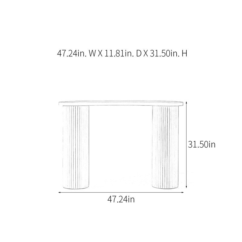 Console Modern Minimalist, H 31,5 po x l 47,24 po x P 11,81 po, Blanc