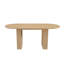 Table de salle à manger ovale 62,9 pouces pour 6 avec plateau en grain de bois et base en bois, cuisine de ferme moderne （Table seulement）-1879647751