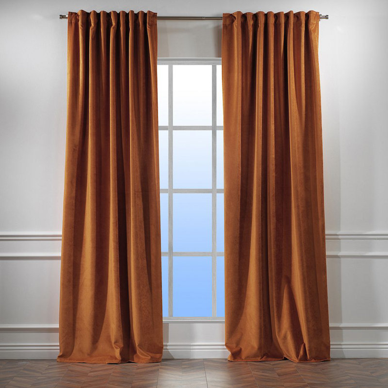 Blackout Single Curtain Panel, 260cm Width x 295cm Drop, Spice