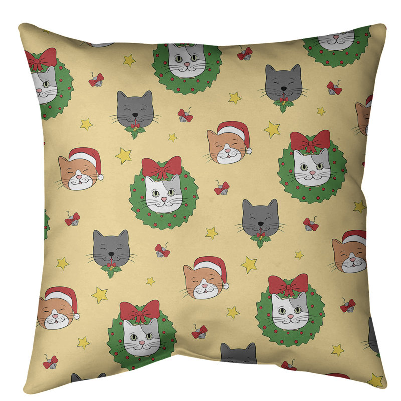 Coussin de noël, Jaune, 20 po x 20 po