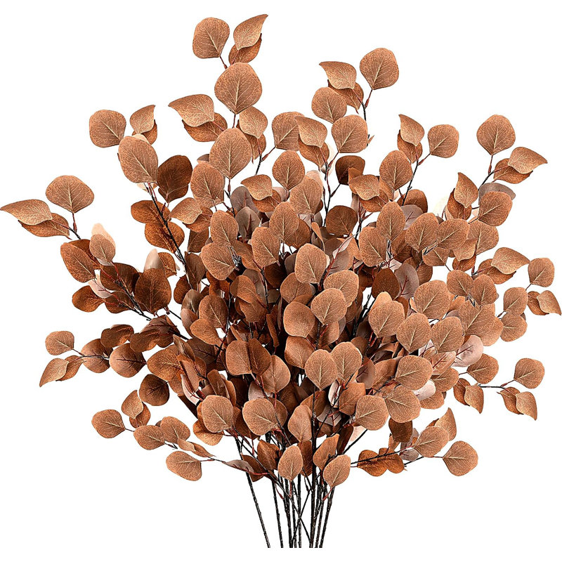11.8'' Faux Eucalyptus Stems, Dark Brown