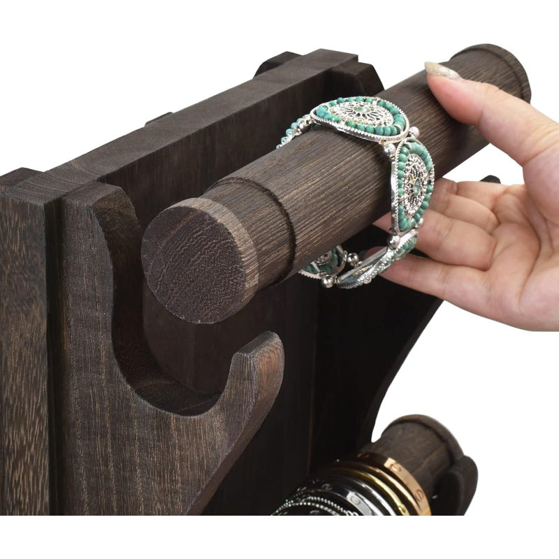 Présentoir à bijoux 3 pièces, Marron foncé