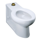 Anglesey Floor-Mounted Wall-Outlet 1.6 GPF Flushometer Valve Elongated Bowl with Integral Seat and Top Inlet
