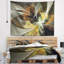 Tapisserie floral symétrique doré-28487038