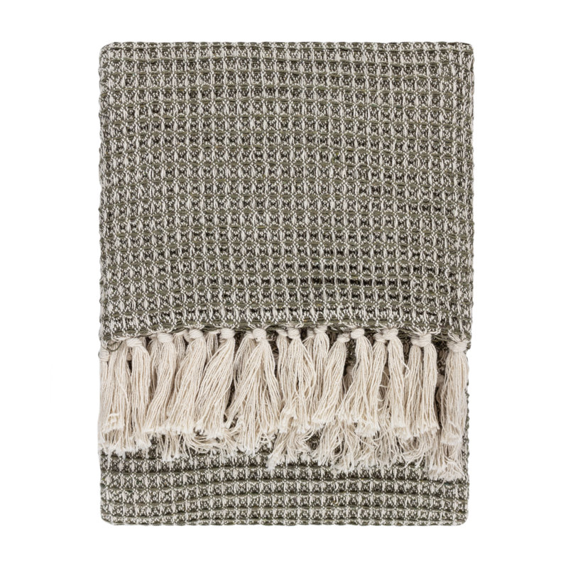 Lorne Waffle Throw Blanket, Lichen