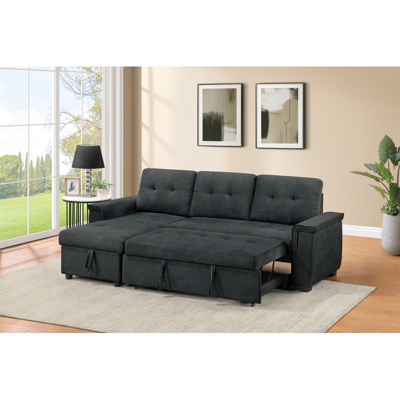 Canapé modulaire convertible 2 pièces Cailin, Noir