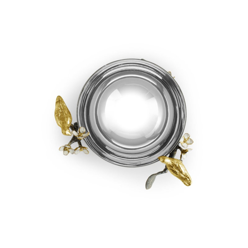 Lovebirds Stainless Steel and Enamelware Nut Bowl