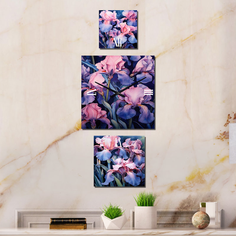 Kaed - Grande horloge murale traditionnelle florale