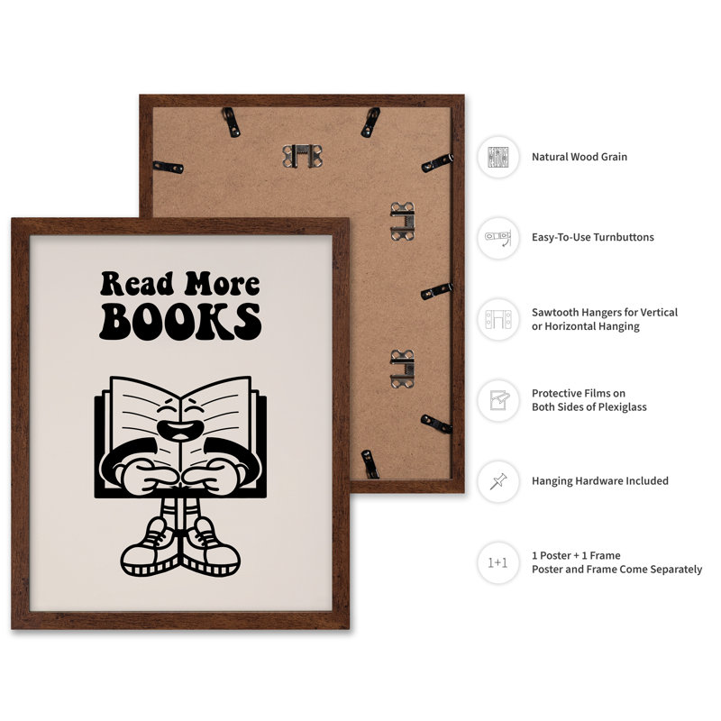 En savoir plus Livres No1, Affiche, H 18 po x l 24 po, Encadrement brun
