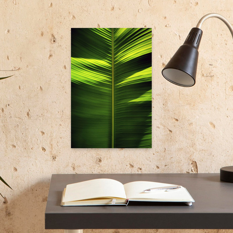 Art mural ombré élégant abstrait palmier naturel tropical, H 18 po x l 12 po