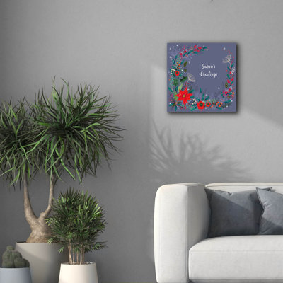  'Poinsettias Floral' by Elle Media Group Ltd Canvas Wall Art, 18" x 18"