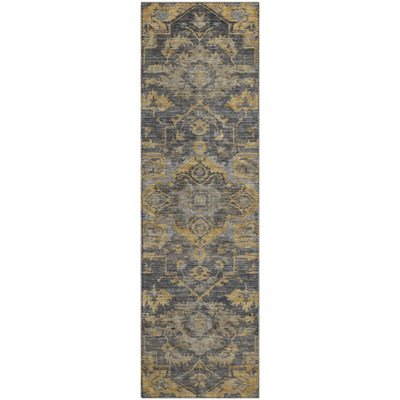Premium Machine Washable Prisco Gray Rug, Runner 2'3" x 7'6"