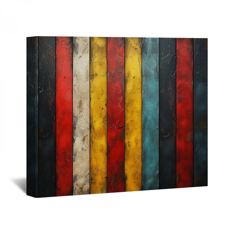 Lignes verticales sur toile, H 11 po x l 14 po x P 3 po