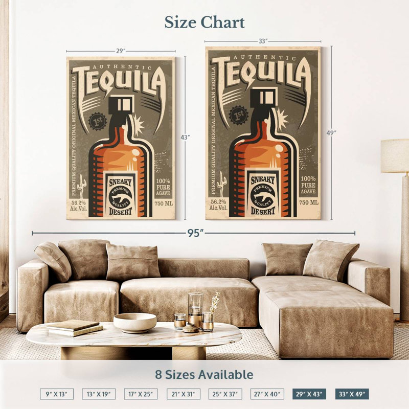 Tergel Retro Tequila Typography, 48" H x 32" W