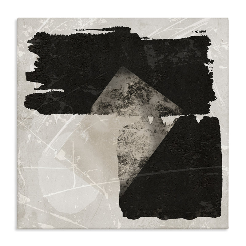 "Deux formes abstraites noires", art par Daniela Santiago, H 36 po x l 36 po