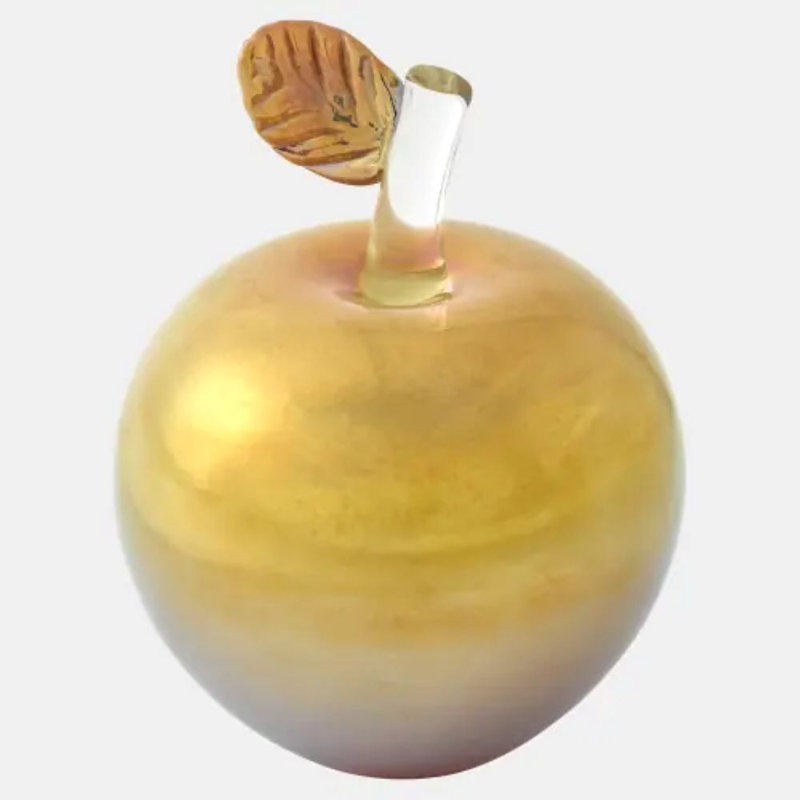 Apple Glass Decorative Object, 8" H x 6" W x 6" D