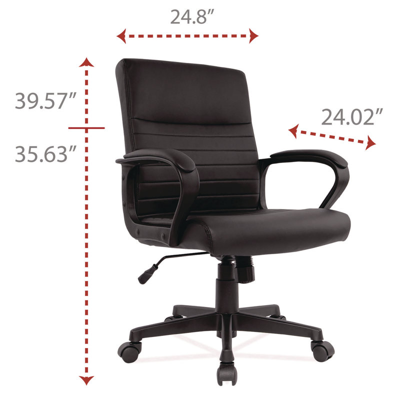 Sleek Executive Black Leather Manager Chair with Adjustable Height