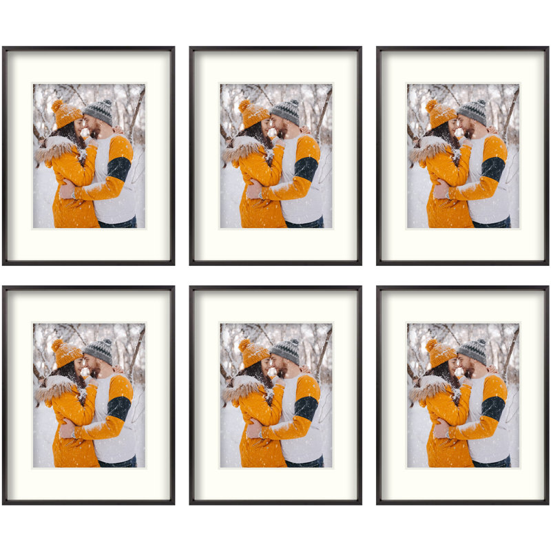 Ailise Gallery Wall Frame Set, Classic Metal Picture Frames for Wall or Tabletop Display, 8" x 10", Black