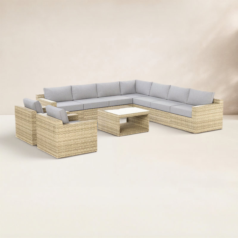 Eastford 10 Piece Wicker Modular Deep Seating Set
