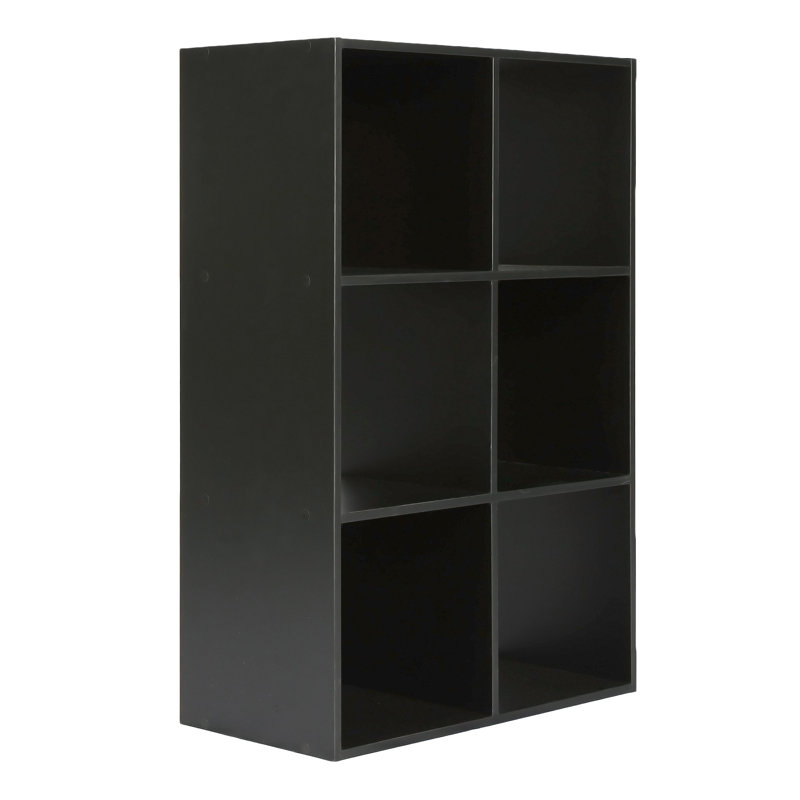 Milina 90cm H x 60cm W Cube Bookcase, Black