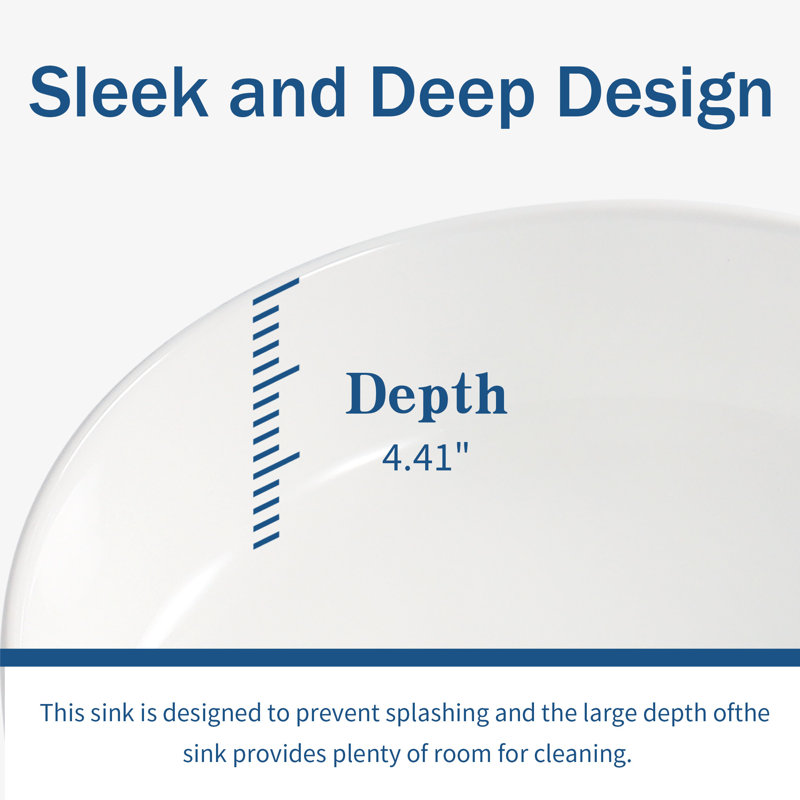 Lavabos modernes pour salle de bain, vasque ronde en céramique blanche pour meuble-lavabo compact