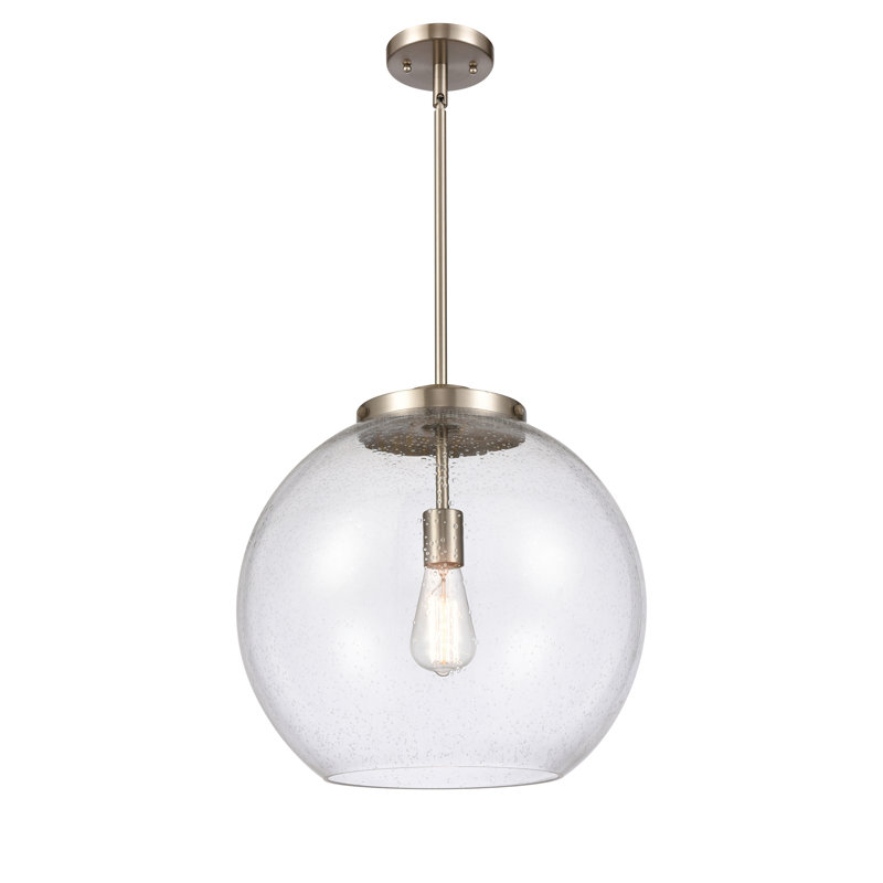 Athens 16'' Brushed Satin Nickel Globe Pendant Light