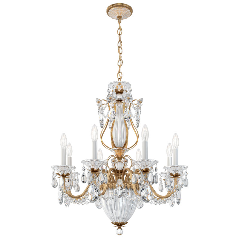 Bagatelle 8 Light 26.5in x 29in Chandelier in Heirloom Gold with Clear Radiance Crystals, French Gold
