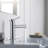 Blossom Single Hole Bathroom Faucet – Solid Brass Single Handle Vanity Sink Faucet with High Arc Spout, Drip-Free Cartridge, and Water Supply Hose-26720409-49185339