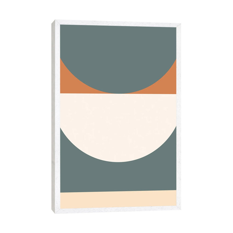 Abstract Geometric III - Print on Canvas, 66.04 cm H x 45.72 cm W, White Framed