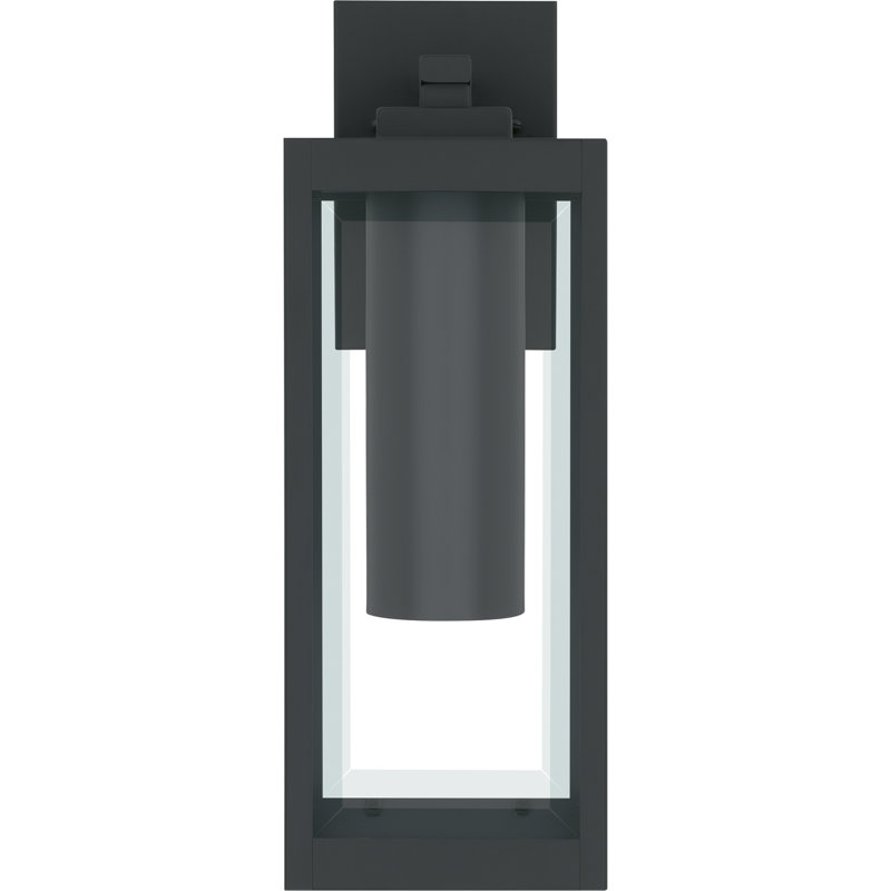 Wiebe 1-Light Earth Black Dark Sky Outdoor Wall Lantern, 17" H x 6" W x 7.5" D