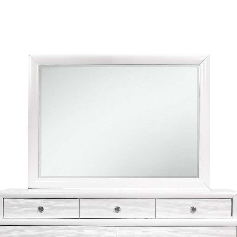 Miroir biseauté pour commode, Blanc