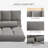 Convertible Floor Sofa Chair, Folding Couch Bed, Guest Chaise Lounge With 2 Pillows, Adjustable Backrest And Headrest, Dark Gray-412798383-412798385