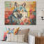 Impressionniste loup coloré impressionniste I - animal loup sur bois-91110452