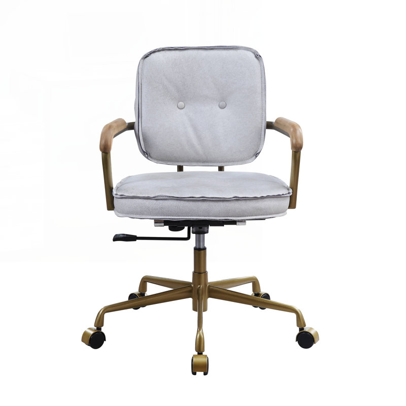 Chaise de bureau Siecross, Blanc antique/gris