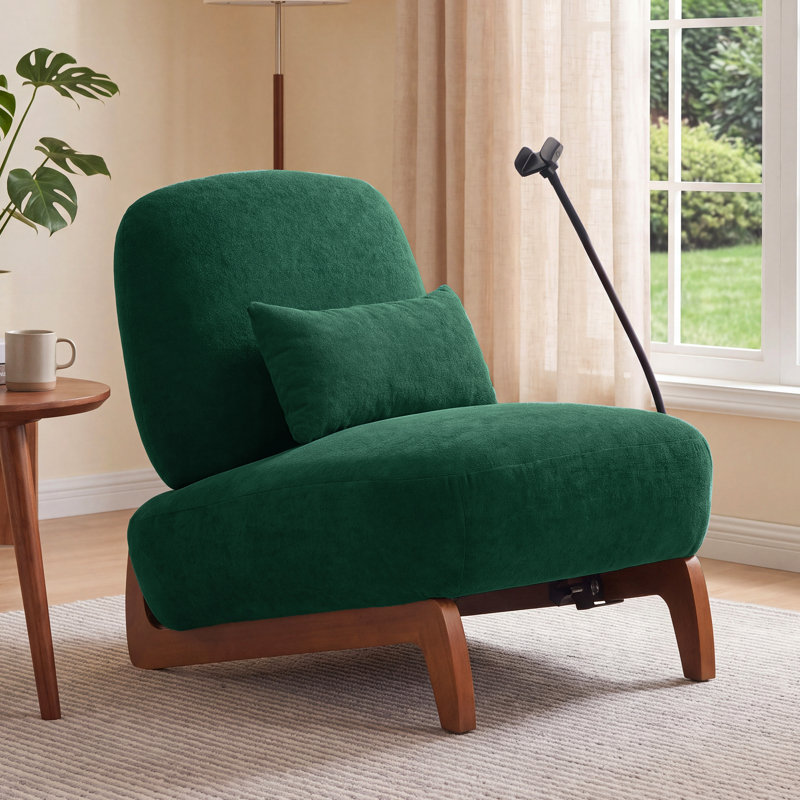 Fauteuil d'appoint rembourré Brayton 29 po avec piètement luge, Green Chenille