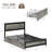 Industrial Platform Bed Frame With 4 Storage Drawers And Charge Station-1110589060-1082976035