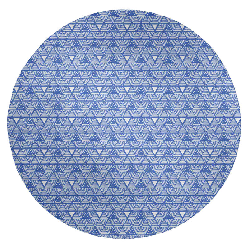 Chenille Geometric Indoor Rug, Round 5'