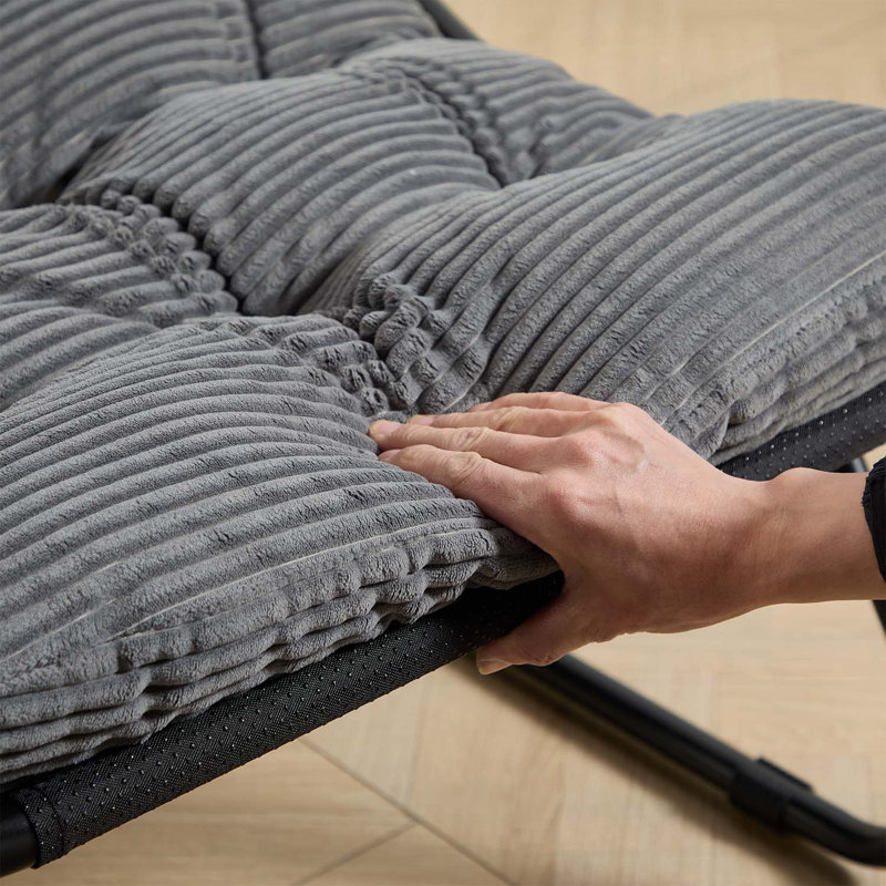 Fauteuil inclinable confortable avec coussin gonflable et repose-pieds, Gris clair